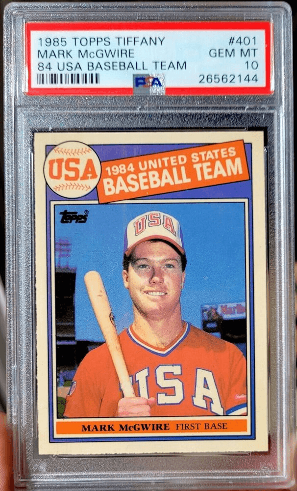 At Auction: 1985 Topps USA Baseball Mark McGwire RC #401 & 1987