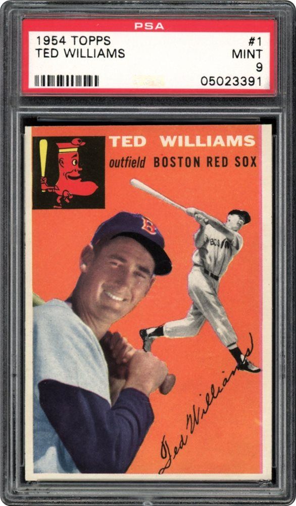 Issued by Bowman Gum Company  Ted Williams, Outfield, Boston Red