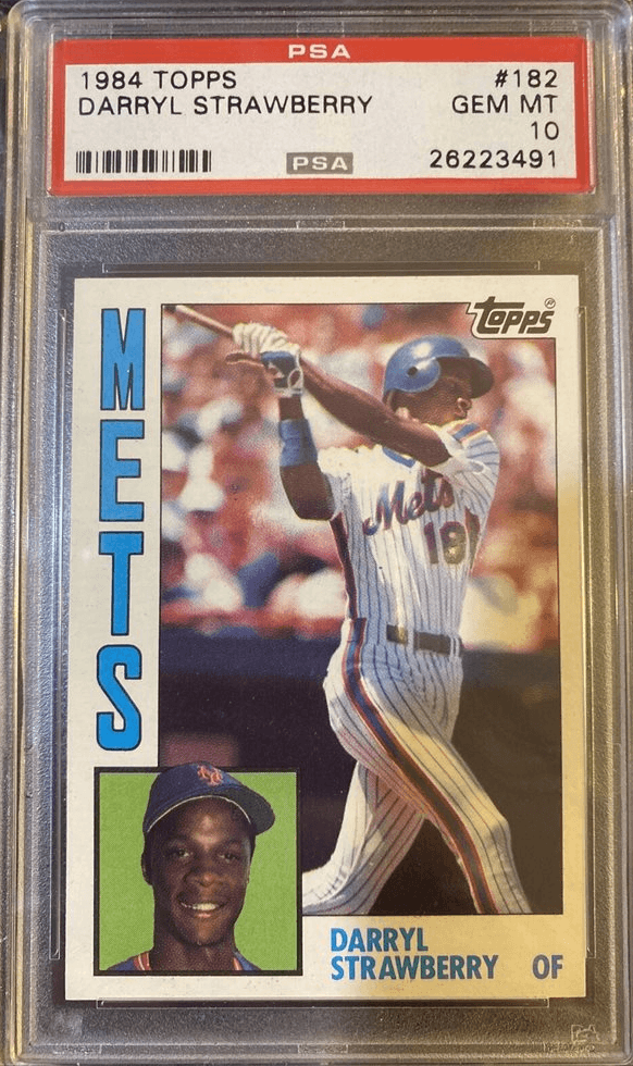Darryl Strawberry baseball card 1984 Fleer #599 (New York Mets) rookie card