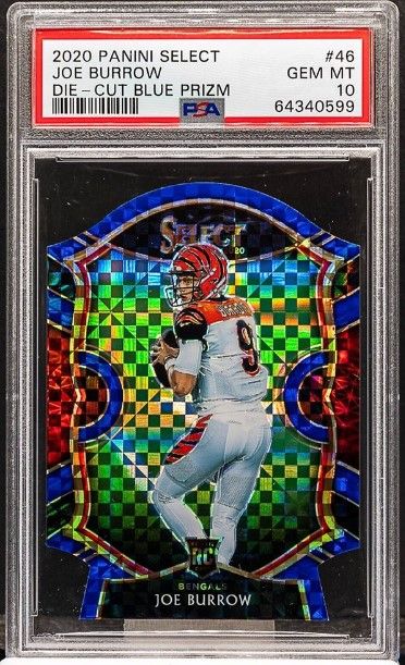 Joe Burrow Rookie Card 2020 NFL Panini Prizm Base PSA Graded Perfect 10  Bengals Star Rookie QB Birthday Gift for Him or Her Mint Gift Idea