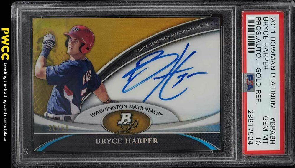 Sold at Auction: 2012 BOWMAN PLATINUM BRYCE HARPER ROOKIE CARD