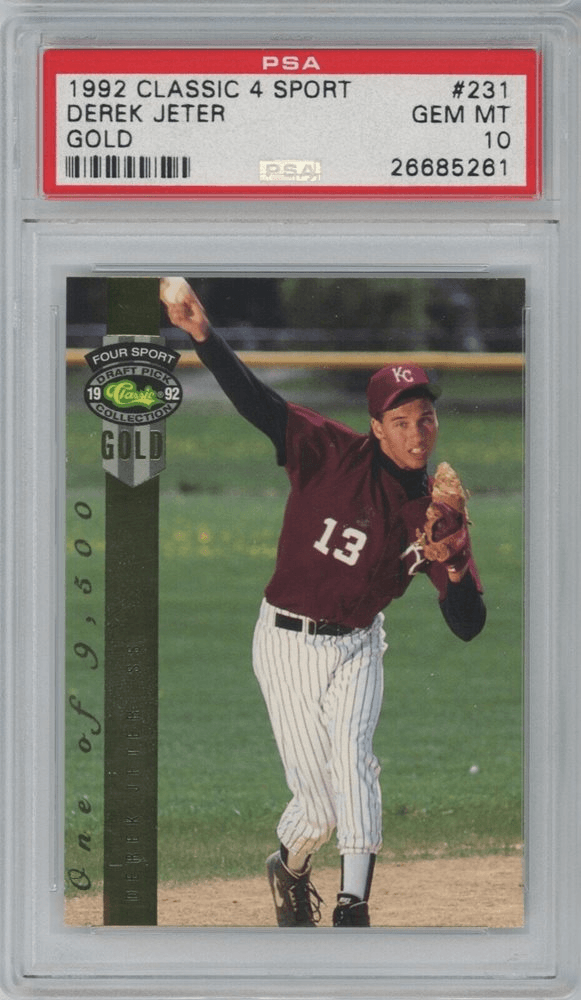1992 Classic Four Sport Collection 4 231 Derek Jeter ROOKIE RC PSA 8 Graded  Card