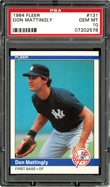 Don Mattingly Rookie Card | Topps Baseball 1984 #8 Mint PSA 10