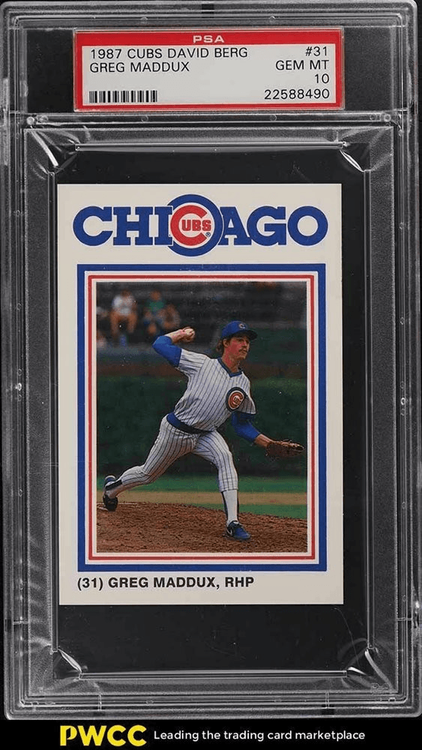 Greg Maddux Chicago Cubs 1987 Fleer Update # 68 Rookie Card